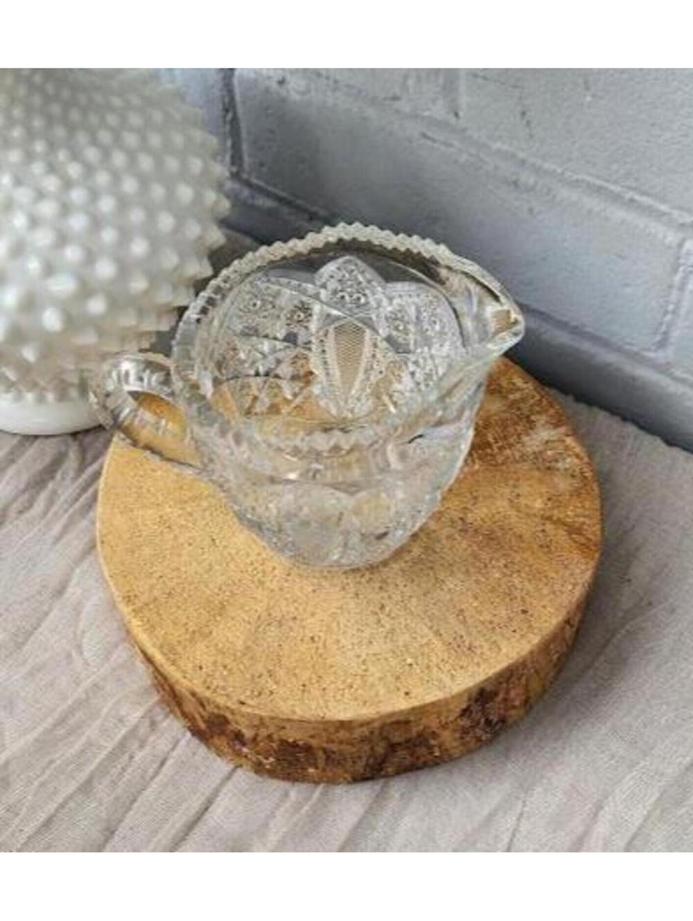 Vintage Cut Crystal Creamer Pitcher